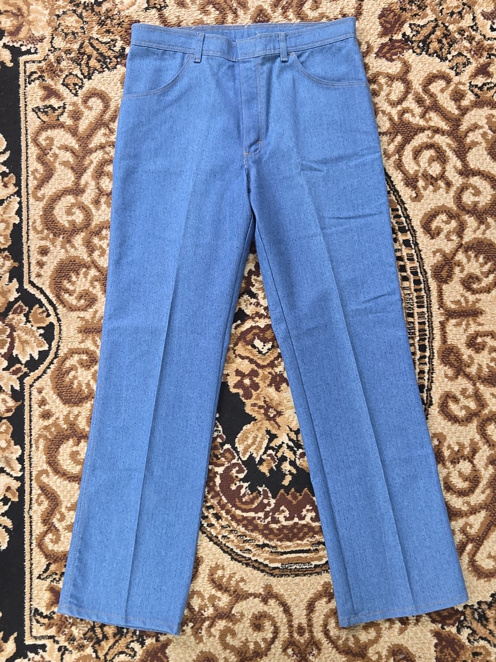 Wrangler Retro Light Wash Denim Western Cowboy Pants Trousers Pleated 80s 90s
